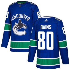 Men's Vancouver Canucks Arshdeep Bains Adidas Authentic Home Jersey - Blue