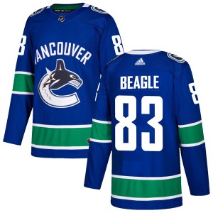 Men's Vancouver Canucks Jay Beagle Adidas Authentic Home Jersey - Blue