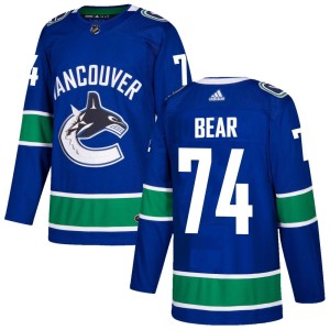 Men's Vancouver Canucks Ethan Bear Adidas Authentic Home Jersey - Blue
