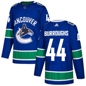 Men's Vancouver Canucks Kyle Burroughs Adidas Authentic Home Jersey - Blue