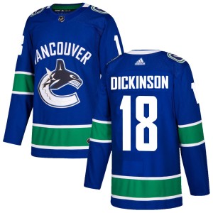 Men's Vancouver Canucks Jason Dickinson Adidas Authentic Home Jersey - Blue