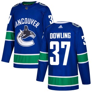 Men's Vancouver Canucks Justin Dowling Adidas Authentic Home Jersey - Blue