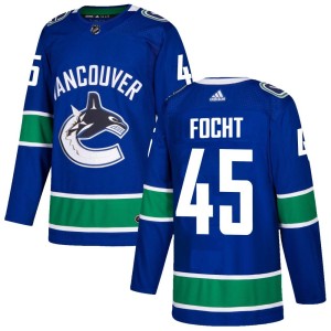 Men's Vancouver Canucks Carson Focht Adidas Authentic Home Jersey - Blue