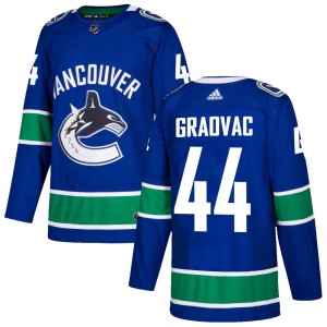 Men's Vancouver Canucks Tyler Graovac Adidas Authentic Home Jersey - Blue