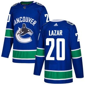 Men's Vancouver Canucks Curtis Lazar Adidas Authentic Home Jersey - Blue