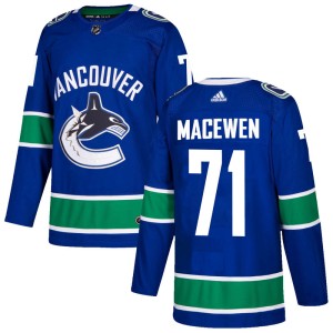 Men's Vancouver Canucks Zack MacEwen Adidas Authentic Home Jersey - Blue