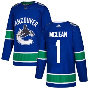 Men's Vancouver Canucks Kirk Mclean Adidas Authentic Home Jersey - Blue
