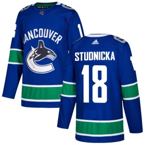 Men's Vancouver Canucks Jack Studnicka Adidas Authentic Home Jersey - Blue