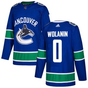 Men's Vancouver Canucks Christian Wolanin Adidas Authentic Home Jersey - Blue