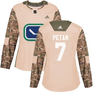Women's Vancouver Canucks Nic Petan Adidas Authentic Veterans Day Practice Jersey - Camo