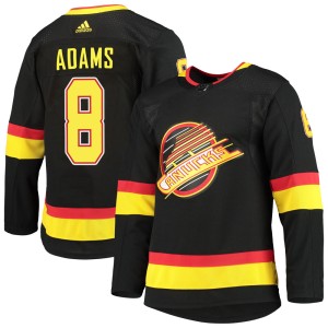 Men's Vancouver Canucks Greg Adams Adidas Authentic Alternate Primegreen Pro Jersey - Black