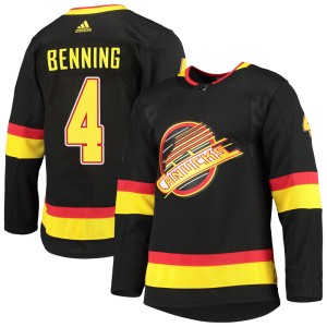 Men's Vancouver Canucks Jim Benning Adidas Authentic Alternate Primegreen Pro Jersey - Black