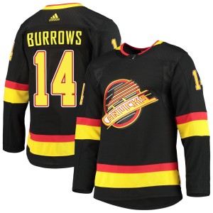 Men's Vancouver Canucks Alex Burrows Adidas Authentic Alternate Primegreen Pro Jersey - Black