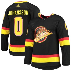 Men's Vancouver Canucks Filip Johansson Adidas Authentic Alternate Primegreen Pro Jersey - Black