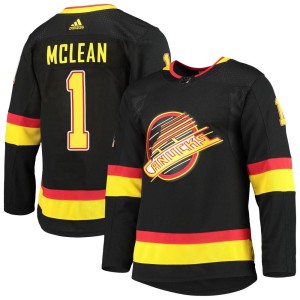 Men's Vancouver Canucks Kirk Mclean Adidas Authentic Alternate Primegreen Pro Jersey - Black