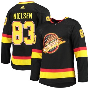 Men's Vancouver Canucks Tristen Nielsen Adidas Authentic Alternate Primegreen Pro Jersey - Black