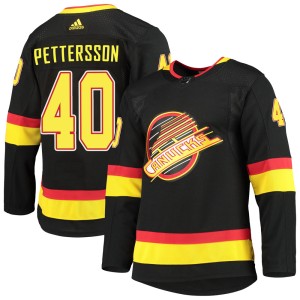 Men's Vancouver Canucks Elias Pettersson Adidas Authentic Alternate Primegreen Pro Jersey - Black
