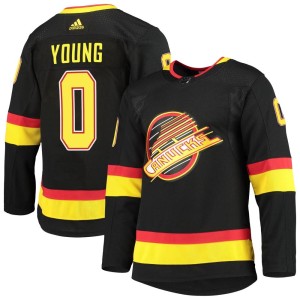 Men's Vancouver Canucks Ty Young Adidas Authentic Alternate Primegreen Pro Jersey - Black