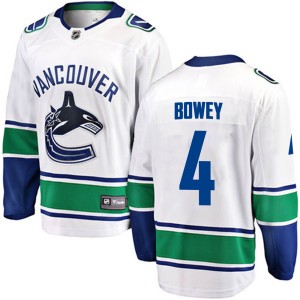 Men's Vancouver Canucks Madison Bowey Fanatics Branded Breakaway Away Jersey - White