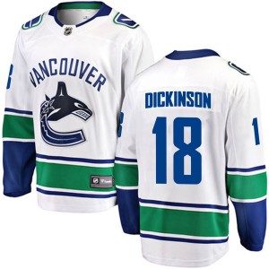 Men's Vancouver Canucks Jason Dickinson Fanatics Branded Breakaway Away Jersey - White