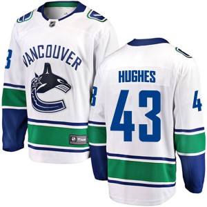 Men's Vancouver Canucks Quinn Hughes Fanatics Branded Breakaway Away Jersey - White