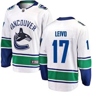 Men's Vancouver Canucks Josh Leivo Fanatics Branded Breakaway Away Jersey - White