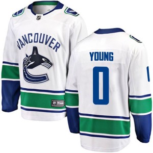 Men's Vancouver Canucks Ty Young Fanatics Branded Breakaway Away Jersey - White