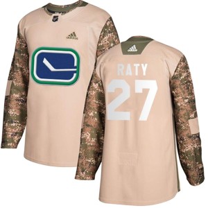 Men's Vancouver Canucks Aatu Raty Adidas Authentic Veterans Day Practice Jersey - Camo