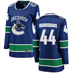 Women's Vancouver Canucks Kyle Burroughs Fanatics Branded Breakaway Home Jersey - Blue