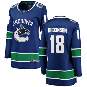 Women's Vancouver Canucks Jason Dickinson Fanatics Branded Breakaway Home Jersey - Blue