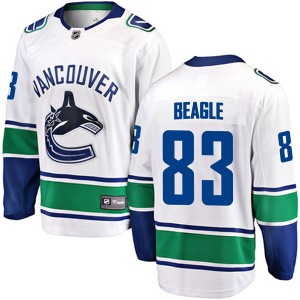 Youth Vancouver Canucks Jay Beagle Fanatics Branded Breakaway Away Jersey - White