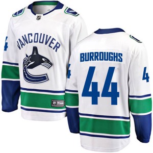 Youth Vancouver Canucks Kyle Burroughs Fanatics Branded Breakaway Away Jersey - White