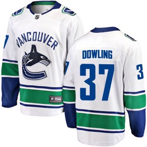 Youth Vancouver Canucks Justin Dowling Fanatics Branded Breakaway Away Jersey - White