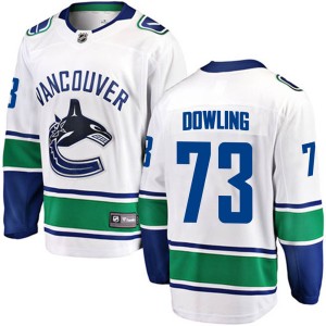 Youth Vancouver Canucks Justin Dowling Fanatics Branded Breakaway Away Jersey - White