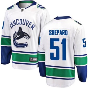 Youth Vancouver Canucks Cole Shepard Fanatics Branded Breakaway Away Jersey - White