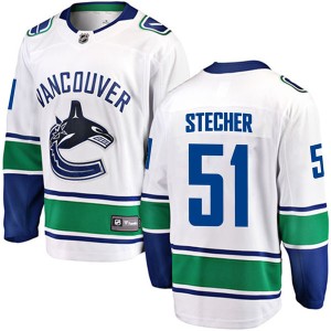 Youth Vancouver Canucks Troy Stecher Fanatics Branded Breakaway Away Jersey - White