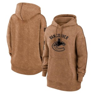 Women's Vancouver Canucks 2023 Salute to Service Pullover Hoodie - Brown