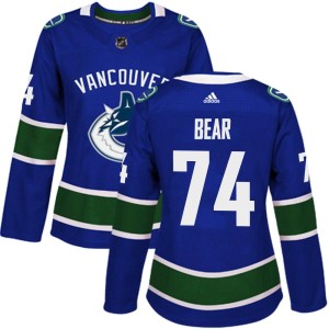 Women's Vancouver Canucks Ethan Bear Adidas Authentic Home Jersey - Blue