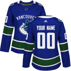 Women's Vancouver Canucks Custom Adidas Authentic Home Jersey - Blue