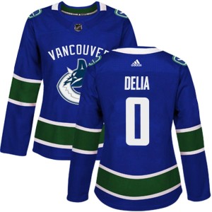 Women's Vancouver Canucks Collin Delia Adidas Authentic Home Jersey - Blue