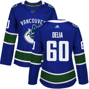Women's Vancouver Canucks Collin Delia Adidas Authentic Home Jersey - Blue