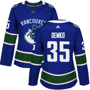 Women's Vancouver Canucks Thatcher Demko Adidas Authentic Home Jersey - Blue