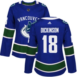 Women's Vancouver Canucks Jason Dickinson Adidas Authentic Home Jersey - Blue