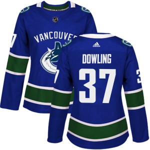Women's Vancouver Canucks Justin Dowling Adidas Authentic Home Jersey - Blue