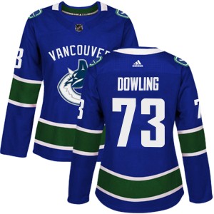 Women's Vancouver Canucks Justin Dowling Adidas Authentic Home Jersey - Blue