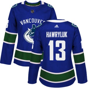 Women's Vancouver Canucks Jayce Hawryluk Adidas Authentic Home Jersey - Blue