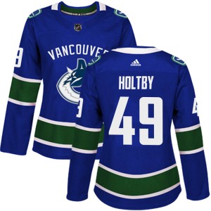 Women's Vancouver Canucks Braden Holtby Adidas Authentic Home Jersey - Blue