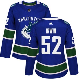 Women's Vancouver Canucks Matt Irwin Adidas Authentic Home Jersey - Blue