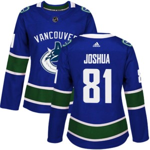 Women's Vancouver Canucks Dakota Joshua Adidas Authentic Home Jersey - Blue