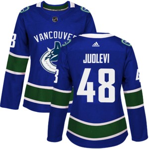 Women's Vancouver Canucks Olli Juolevi Adidas Authentic ized Home Jersey - Blue